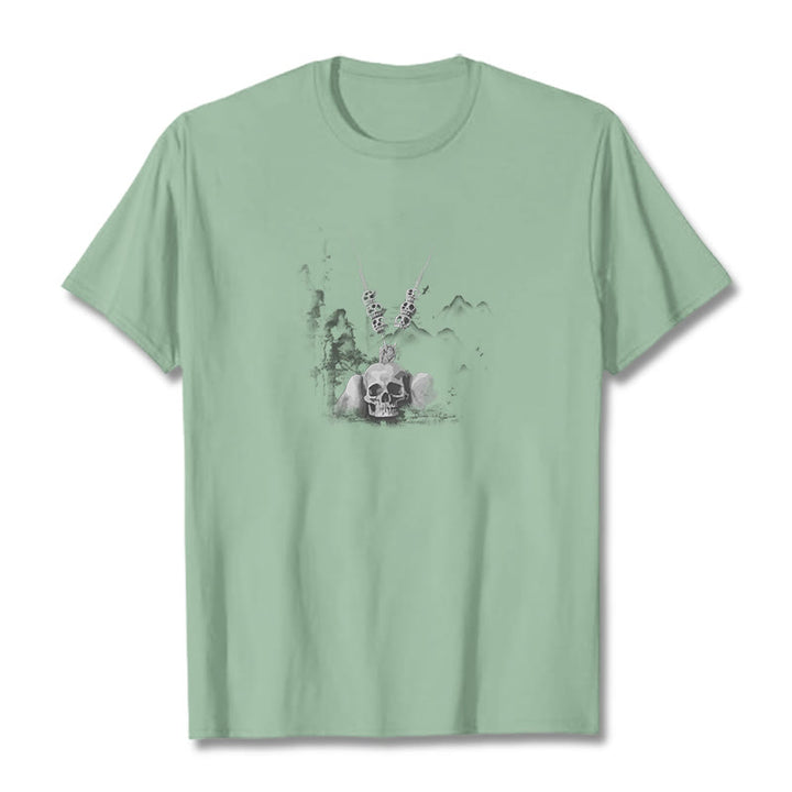 Buddha Stones con ciondolo a forma di nuvola con teschi della foresta, tibetano, il signore dei cadaveri - Verde pallido - 2XL - image 16