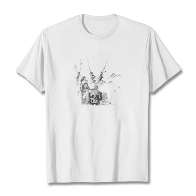 Buddha Stones con ciondolo a forma di nuvola con teschi della foresta, tibetano, il signore dei cadaveri - Bianco - 2XL - image 1