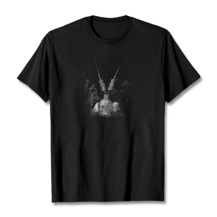 Buddha Stones con ciondolo a forma di nuvola con teschi della foresta, tibetano, il signore dei cadaveri - Nero - 2XL - image 7