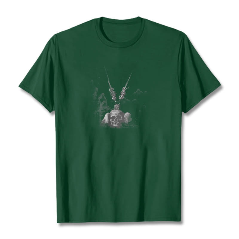 Buddha Stones con ciondolo a forma di nuvola con teschi della foresta, tibetano, il signore dei cadaveri - Verde foresta - 2XL - image 11