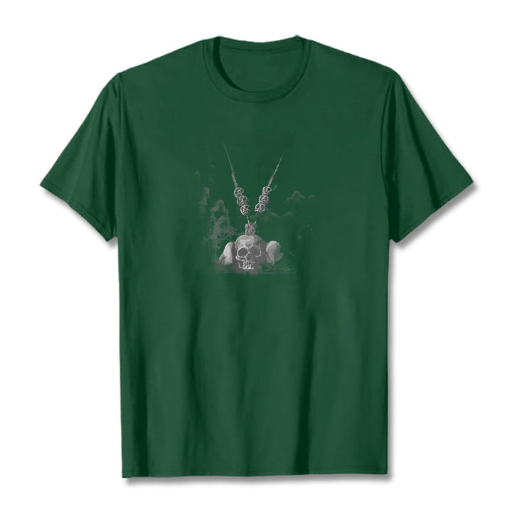 Buddha Stones con ciondolo a forma di nuvola con teschi della foresta, tibetano, il signore dei cadaveri - Verde foresta - 2XL - image 11