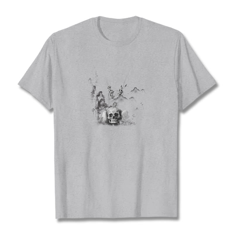 Buddha Stones con ciondolo a forma di nuvola con teschi della foresta, tibetano, il signore dei cadaveri - Grigio chiaro - 2XL - image 22