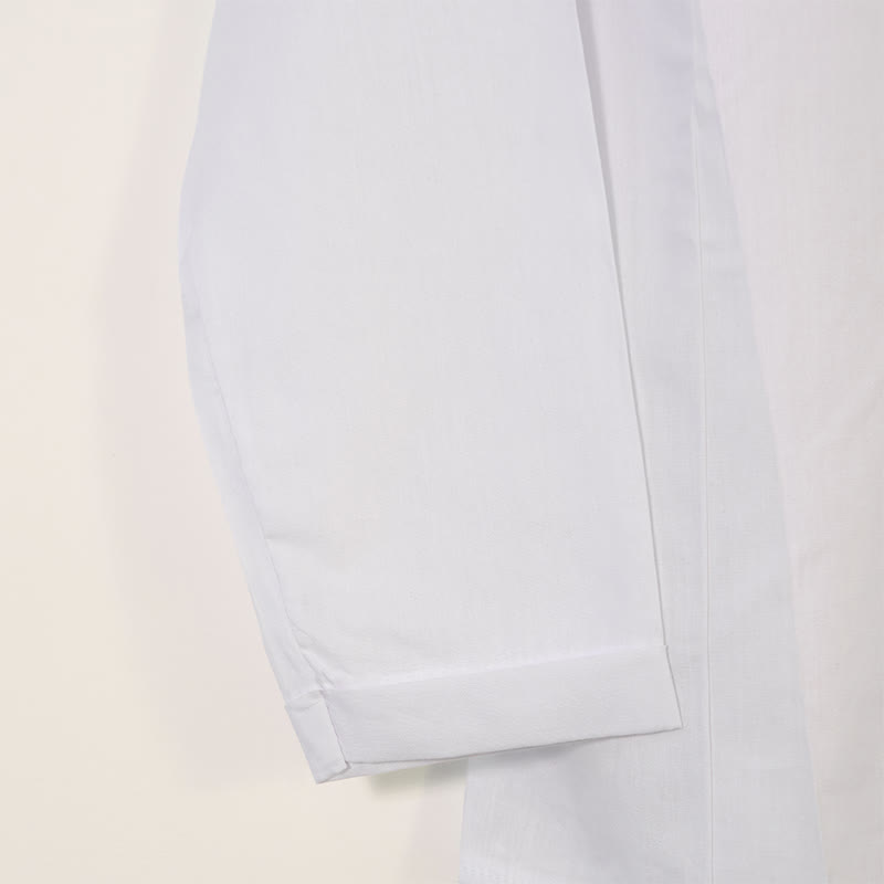 Buddha Stones Casual Dandelion Manica Lunga Girocollo Camicia Cotone Lino Camicie Donna - image 10