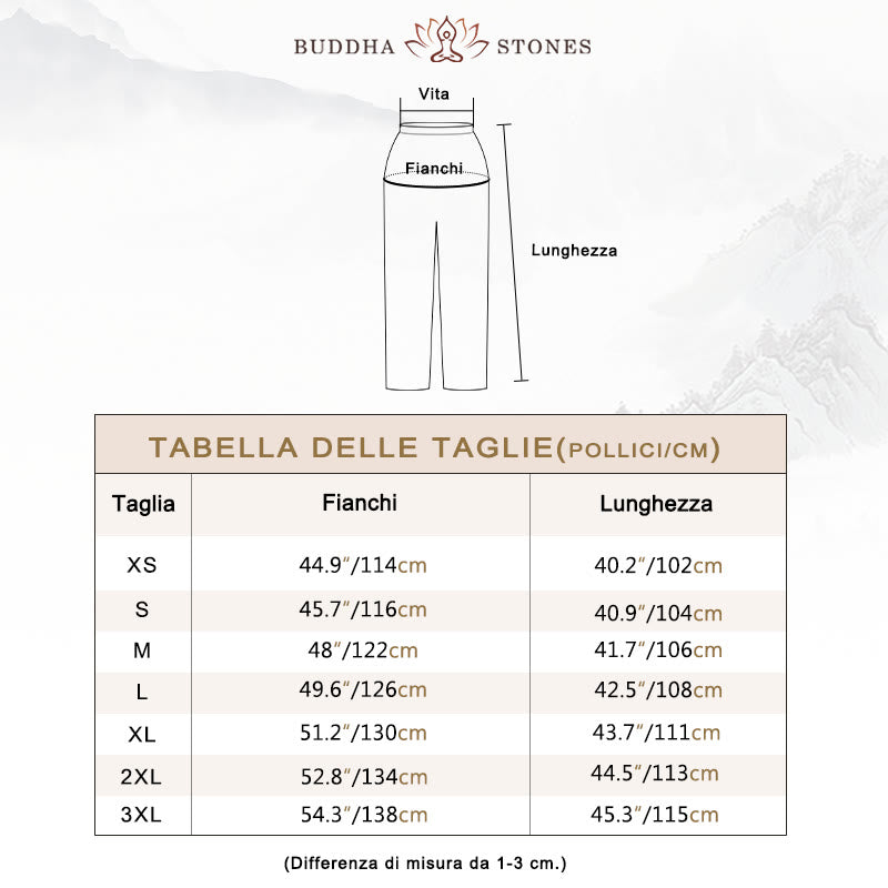 Pantaloni unisex in cotone e lino con elastico in vita, Buddha Stones , per la pratica del Tai Chi Qigong - image 5