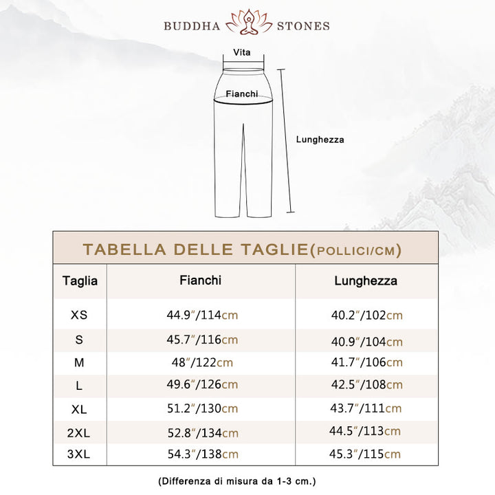 Pantaloni unisex in cotone e lino con elastico in vita, Buddha Stones , per la pratica del Tai Chi Qigong - image 5