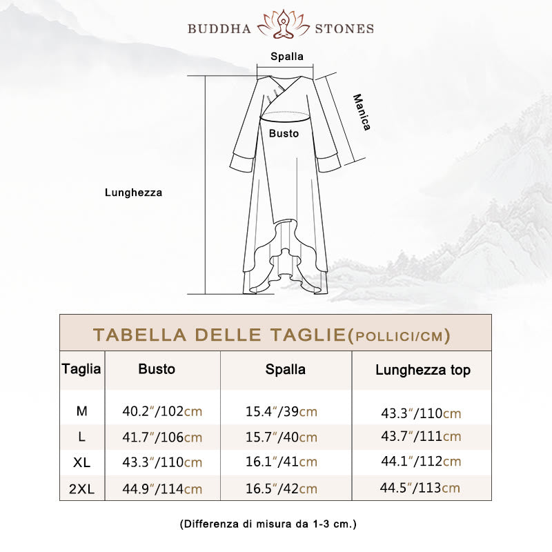 Abito tunica midi con Buddha Stones a V e pantaloni larghi, per meditazione, zen, danza - image 5