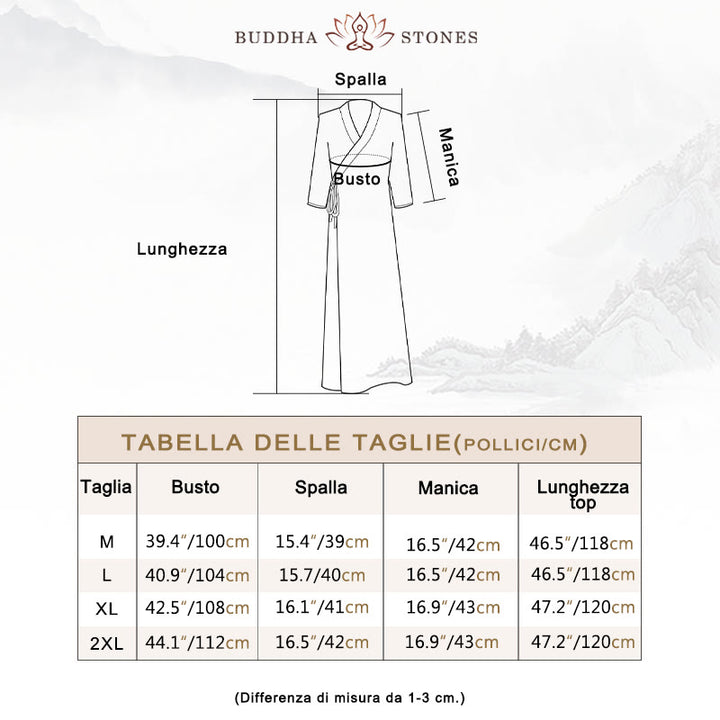 Abito midi stile Hanfu Buddha Stones pantaloni a gamba larga, abbigliamento per meditazione, pratica zen, yoga e danza. - image 5