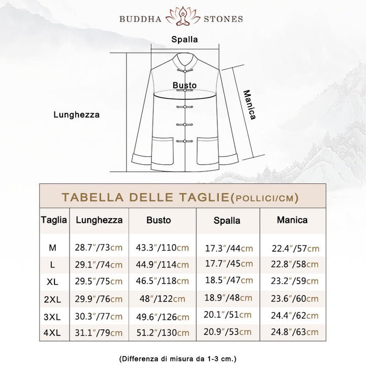 Buddha Stones Frog-Bottone Cinese Tang Suit Camicia Cotone Lino Uomo Giacca Abbigliamento - image 4
