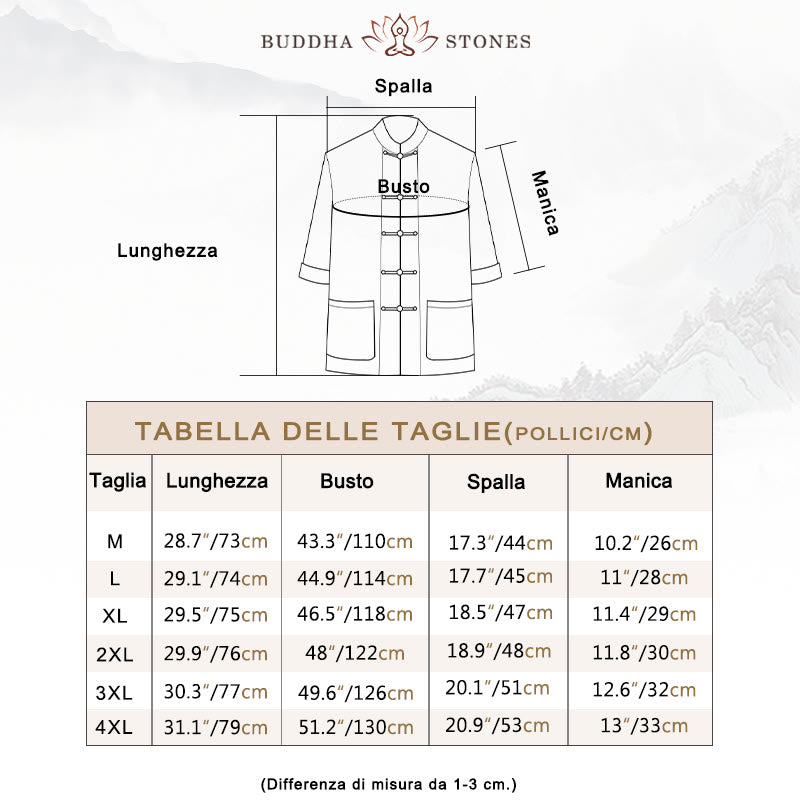 Camicia a maniche corte in cotone con bottoni a rana Buddha Stones, abito cinese Tang, abbigliamento da uomo con tasche - image 6