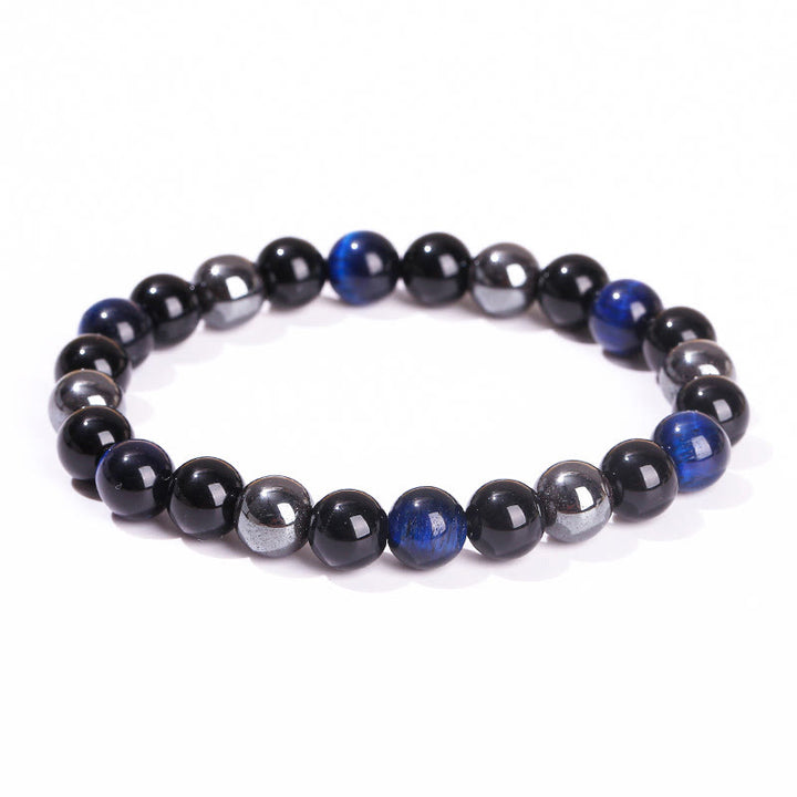 Braccialetto Buddha Stones Naturale Occhio di Tigre Ossidiana Ematite Positivo Potente