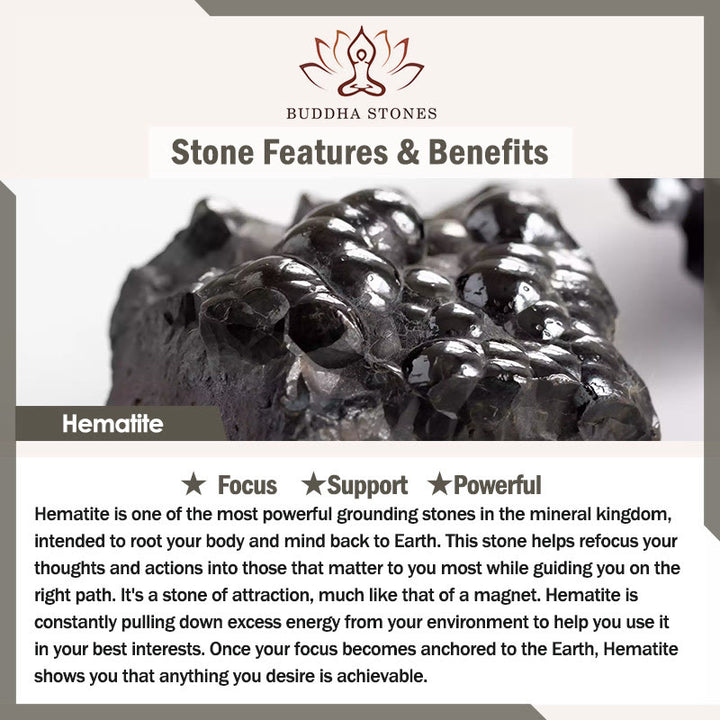 Braccialetto Buddha Stones Naturale Occhio di Tigre Ossidiana Ematite Positivo Potente