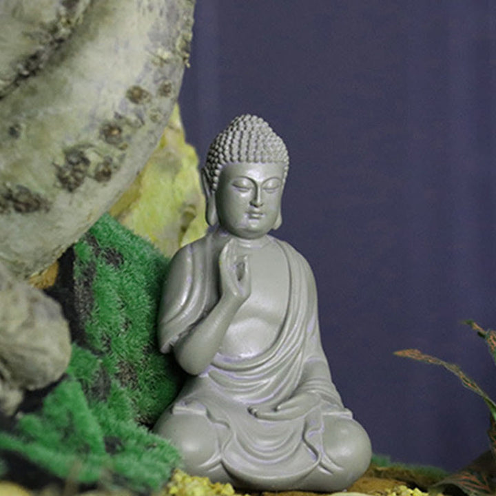 Buddha Stones Piccola Meditazione Preghiera Statua del Buddha in Resina Compassione Decorazione della scrivania di casa - image 14