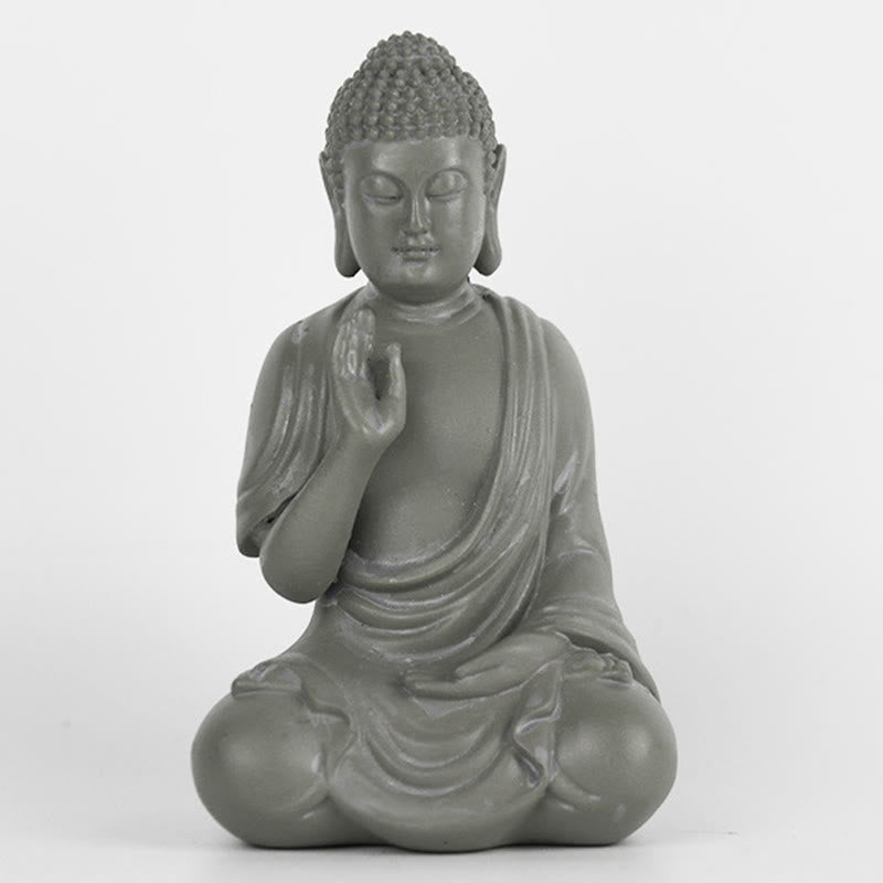 Buddha Stones Piccola Meditazione Preghiera Statua del Buddha in Resina Compassione Decorazione della scrivania di casa