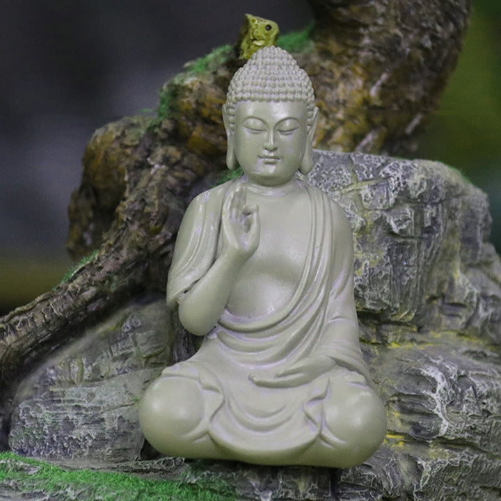 Buddha Stones Piccola Meditazione Preghiera Statua del Buddha in Resina Compassione Decorazione della scrivania di casa - image 12