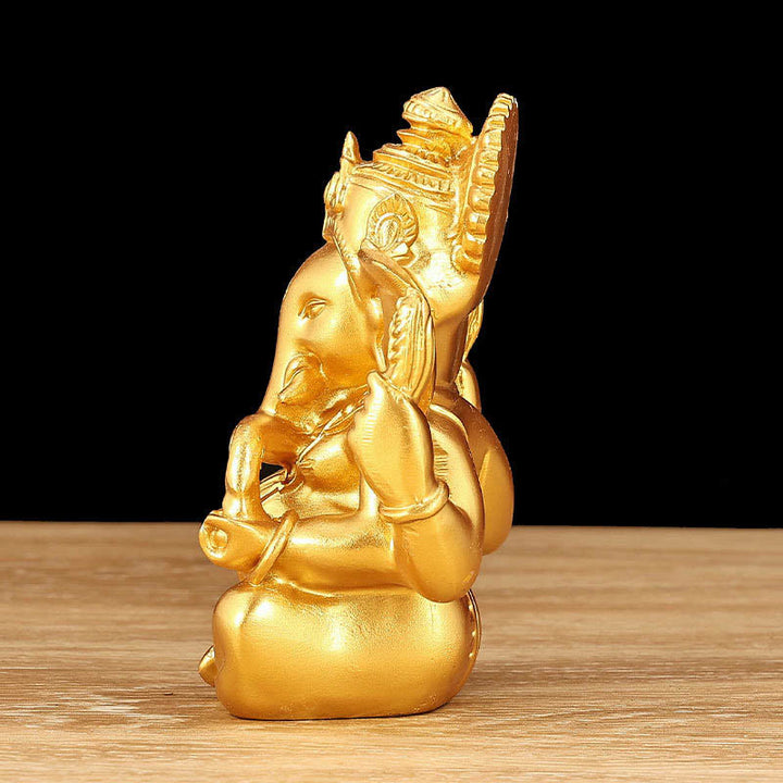 Buddha Stones Ganesh Ganpati Statua Elefante Trasformazione Decorazione Casa Resina - image 4