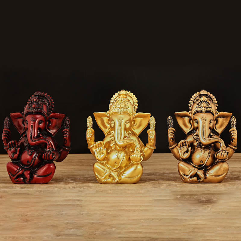 Buddha Stones Ganesh Ganpati Statua Elefante Trasformazione Decorazione Casa Resina - image 1