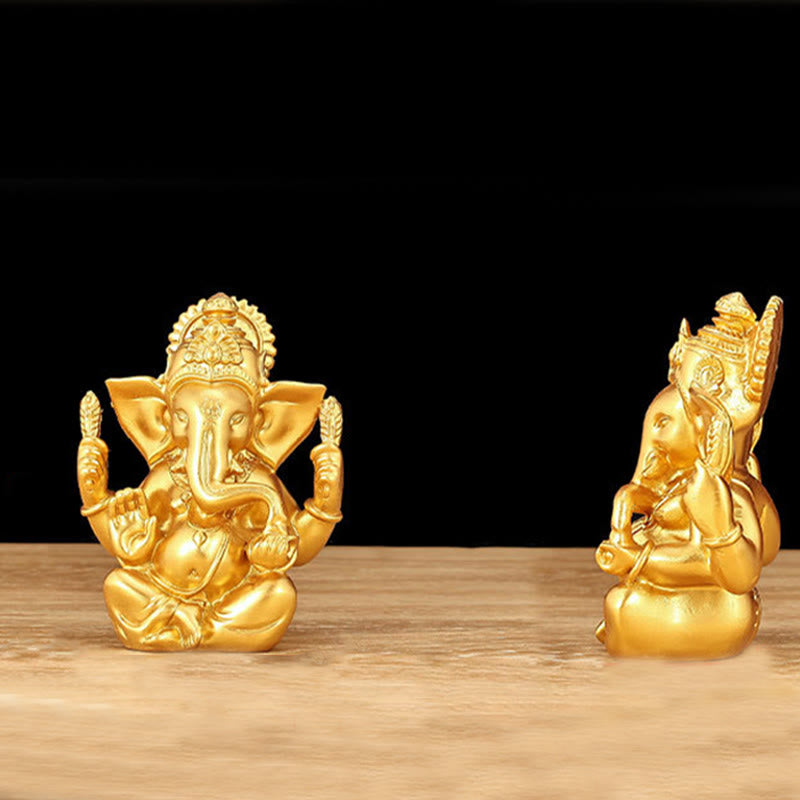 Buddha Stones Ganesh Ganpati Statua Elefante Trasformazione Decorazione Casa Resina - image 8