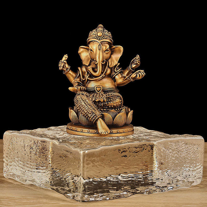 Buddha Stones Mini Piccolo Ganesh Ganpati Elefante Meditazione Statua Riflessione Casa Resina Decorazione - Ganesh in bronzo - Piccolo 9*7,5*11 cm - image 14