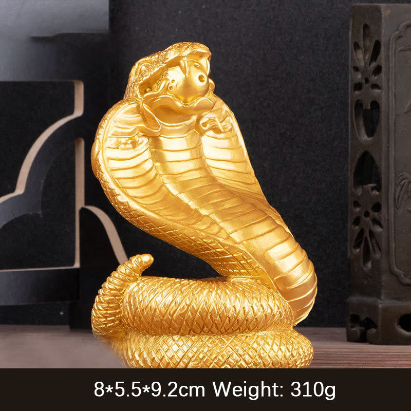 Buddha Stones Anno del serpente Lingotti Monete di rame Palla Ricchezza Statua in resina Decorazione per la casa - Serpente dorato 7*6*11cm - image 7