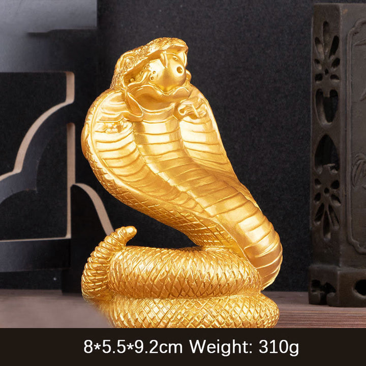 Buddha Stones Anno del serpente Lingotti Monete di rame Palla Ricchezza Statua in resina Decorazione per la casa - Serpente dorato 7*6*11cm - image 7