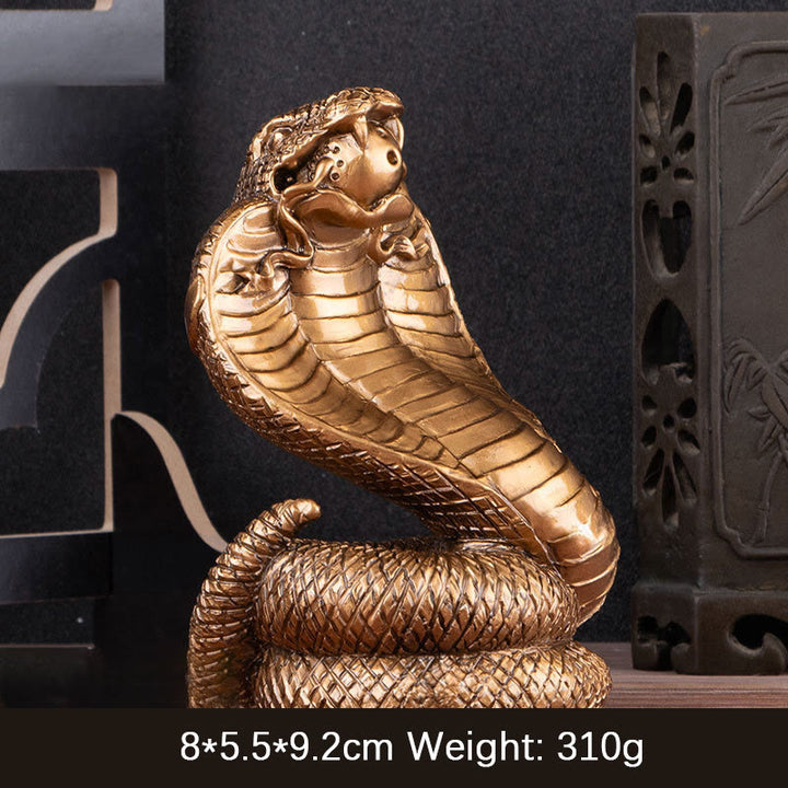Buddha Stones Anno del serpente Lingotti Monete di rame Palla Ricchezza Statua in resina Decorazione per la casa - Serpente di bronzo 7*6*11cm - image 10