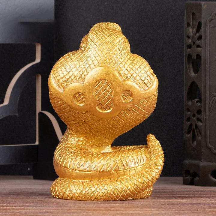 Buddha Stones Anno del serpente Lingotti Monete di rame Palla Ricchezza Statua in resina Decorazione per la casa - image 9
