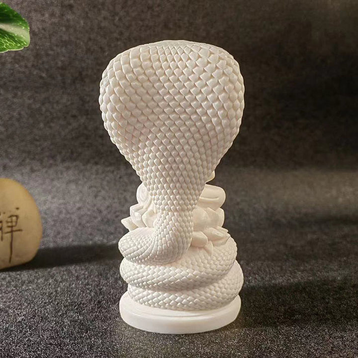 Buddha Stones Tathagata Shakyamuni Serpente Loto Avorio Frutto Meditazione Statua Serenità Decorazione Casa