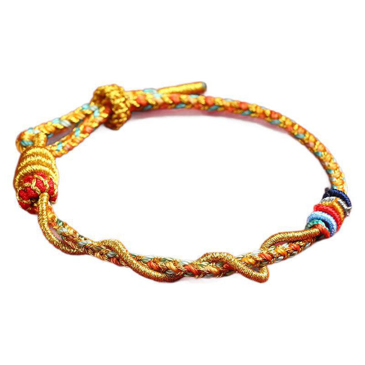 Braccialetto intrecciato di protezione dell'anno del serpente con corda rossa Buddha Stones