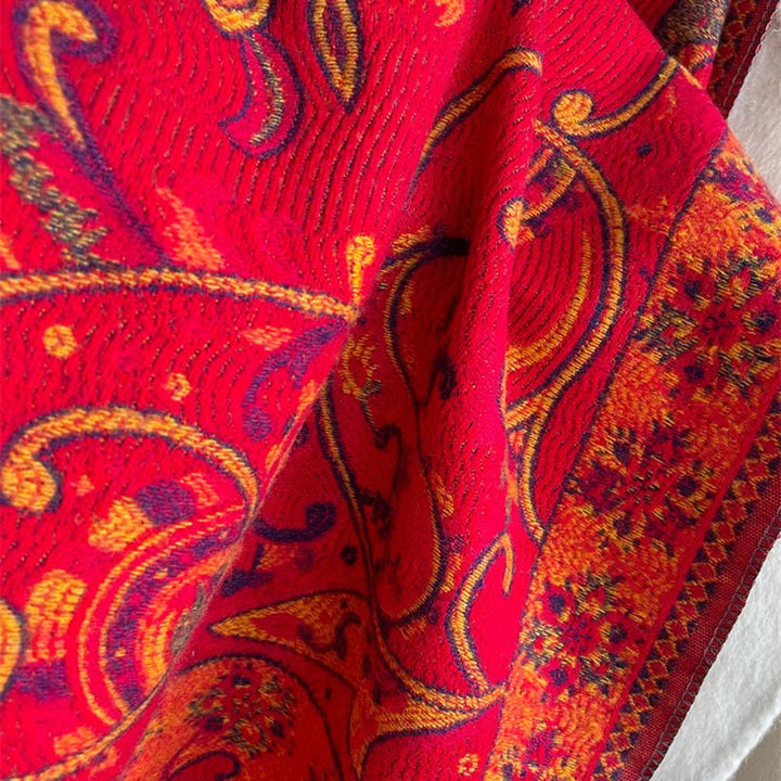 Scialle con nappa di fiori di anacardi tibetani Buddha Stones , autunno inverno, sciarpa da viaggio avvolgente - image 13