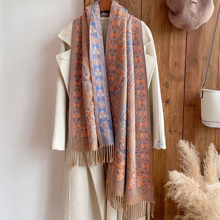 Scialle con nappa di fiori di anacardi tibetani Buddha Stones , autunno inverno, sciarpa da viaggio avvolgente - image 35