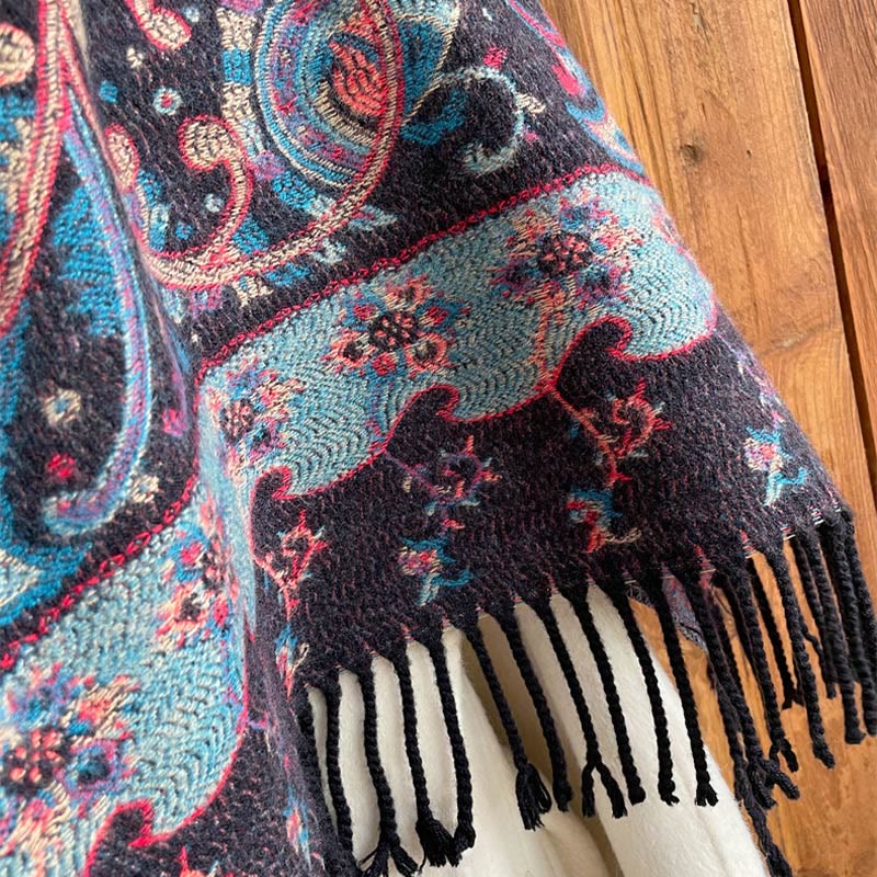 Scialle con nappa di fiori di anacardi tibetani Buddha Stones , autunno inverno, sciarpa da viaggio avvolgente - image 24