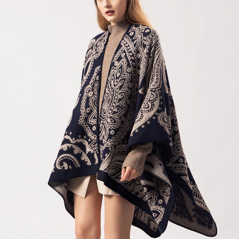 Scialle con fiori di anacardi tibetani Buddha Stones, sciarpa avvolgente calda invernale autunnale - image 1