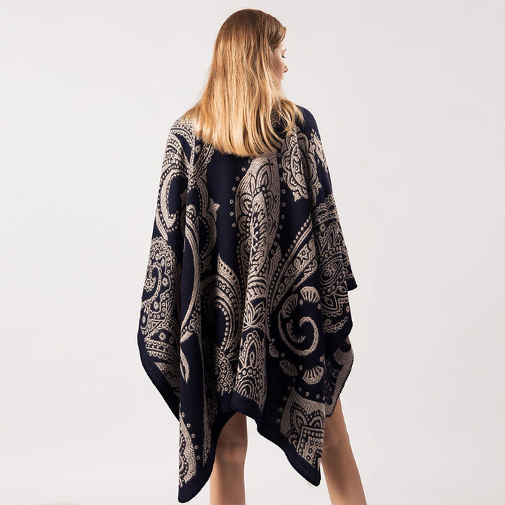 Scialle con fiori di anacardi tibetani Buddha Stones, sciarpa avvolgente calda invernale autunnale - image 3