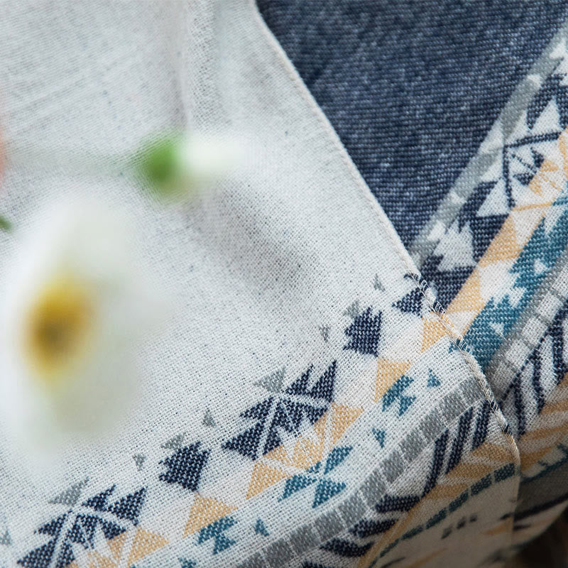 Buddha Stones con motivo geometrico a rombi tibetano, motivo a nappe, autunno inverno, caldo e accogliente, sciarpa avvolgente - image 14