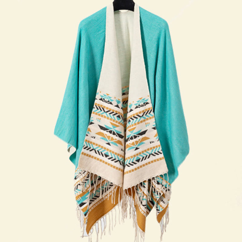 Buddha Stones con motivo geometrico a rombi tibetano, motivo a nappe, autunno inverno, caldo e accogliente, sciarpa avvolgente - image 28