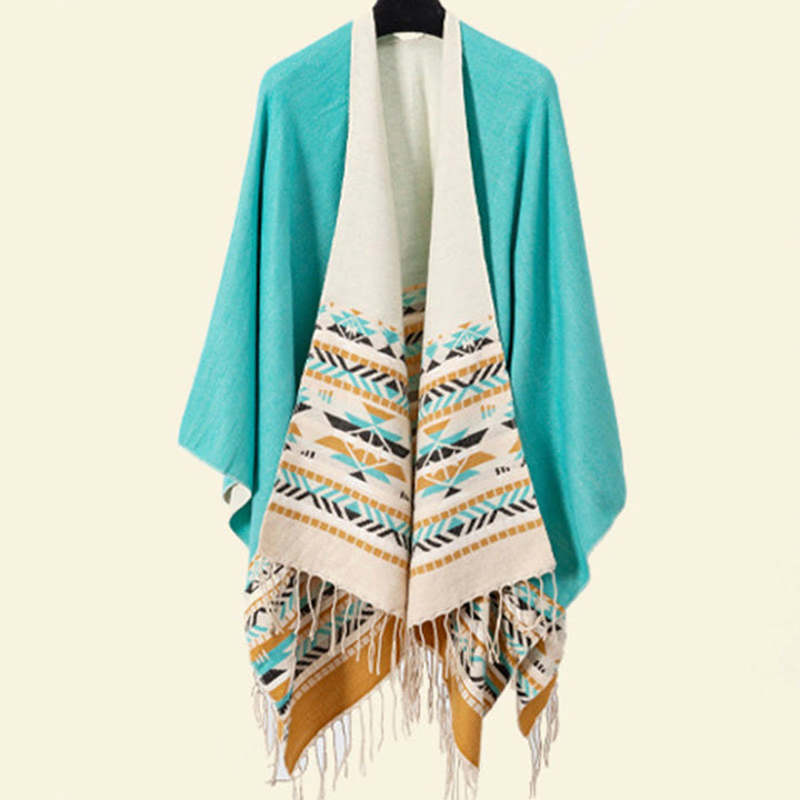 Buddha Stones con motivo geometrico a rombi tibetano, motivo a nappe, autunno inverno, caldo e accogliente, sciarpa avvolgente - image 28