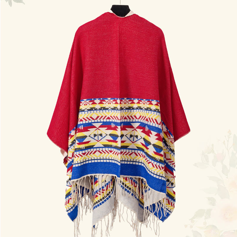 Buddha Stones con motivo geometrico a rombi tibetano, motivo a nappe, autunno inverno, caldo e accogliente, sciarpa avvolgente - image 33