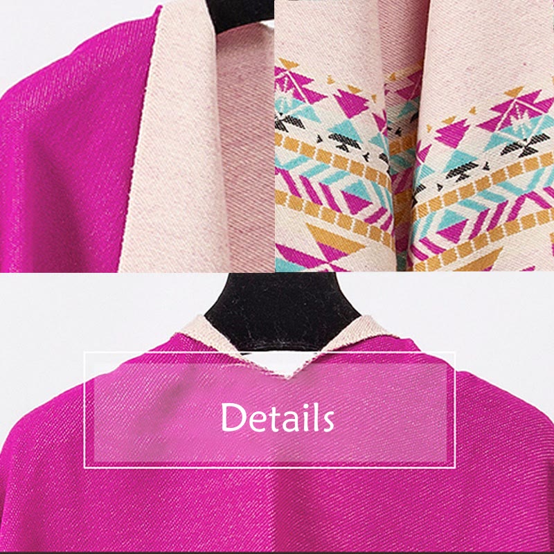 Buddha Stones con motivo geometrico a rombi tibetano, motivo a nappe, autunno inverno, caldo e accogliente, sciarpa avvolgente - image 45