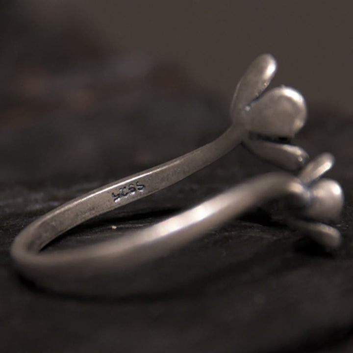 Anello con fiori in argento sterling 925 Buddha Stones
