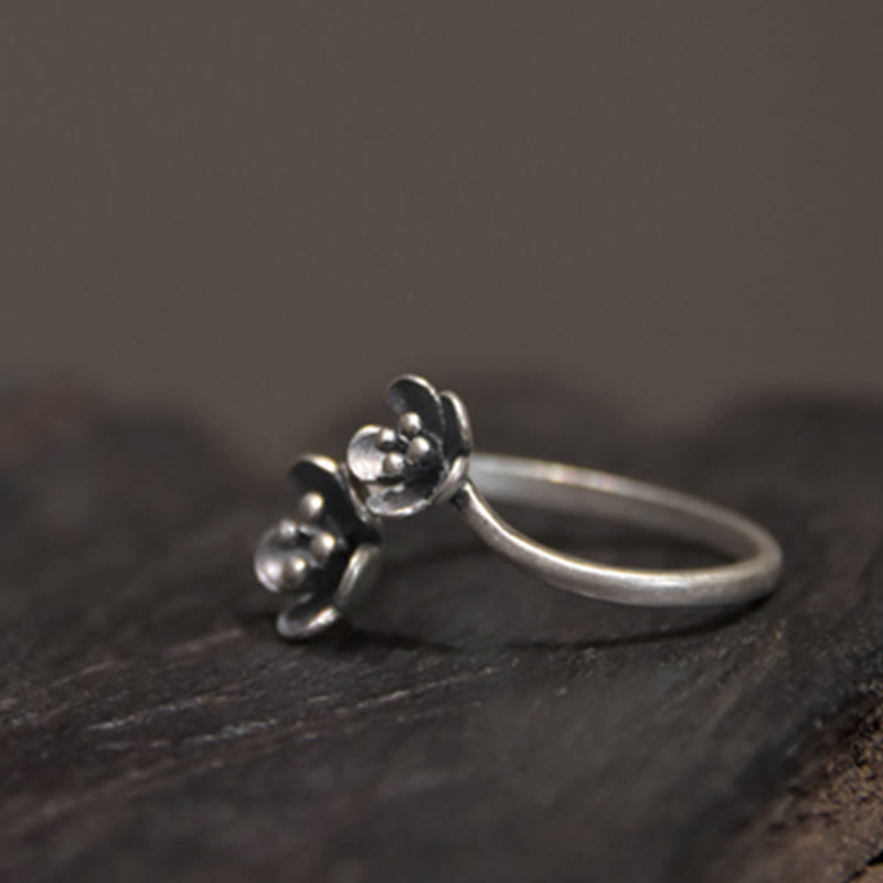 Anello con fiori in argento sterling 925 Buddha Stones