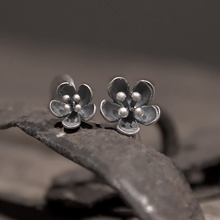 Anello con fiori in argento sterling 925 Buddha Stones