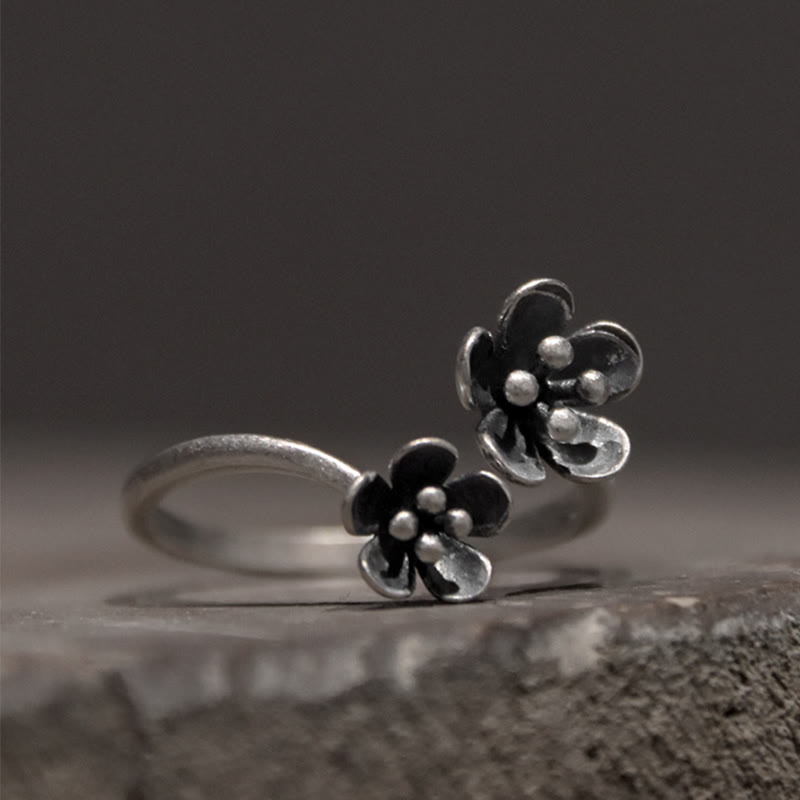Anello con fiori in argento sterling 925 Buddha Stones - Argento Sterling 925 (Circonferenza: 46,9 mm) - image 0