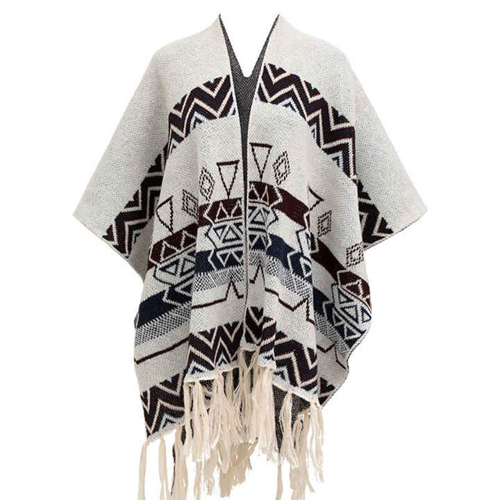 Buddha Stones, motivo a strisce, motivo a onde tibetane, motivo a geometrie, autunno inverno, sciarpa avvolgente - image 21