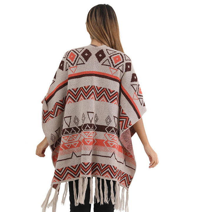 Buddha Stones, motivo a strisce, motivo a onde tibetane, motivo a geometrie, autunno inverno, sciarpa avvolgente - image 27