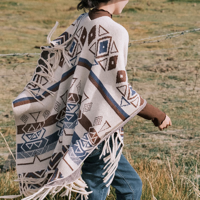 Buddha Stones, motivo a strisce, motivo a onde tibetane, motivo a geometrie, autunno inverno, sciarpa avvolgente - image 8