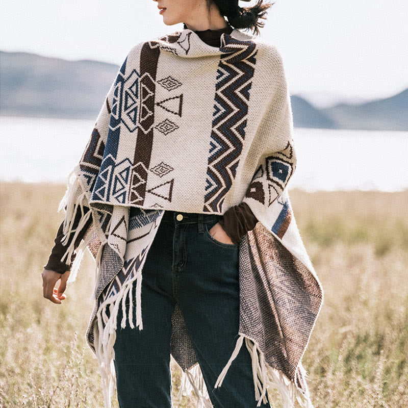 Buddha Stones, motivo a strisce, motivo a onde tibetane, motivo a geometrie, autunno inverno, sciarpa avvolgente - Biancheria - 90*140cm - image 0