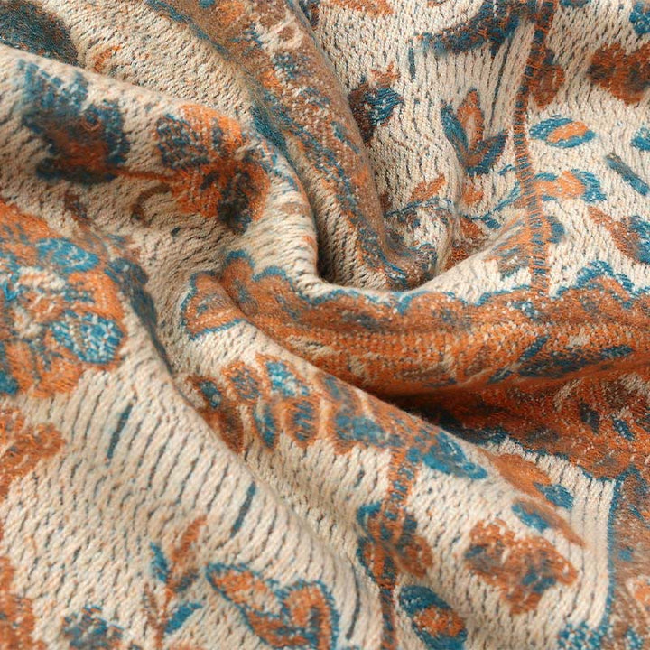 Buddha Stones, fiori di anacardio tibetani, foglie, nappe di vite, scialle, autunno inverno, morbido e accogliente, sciarpa avvolgente - image 23