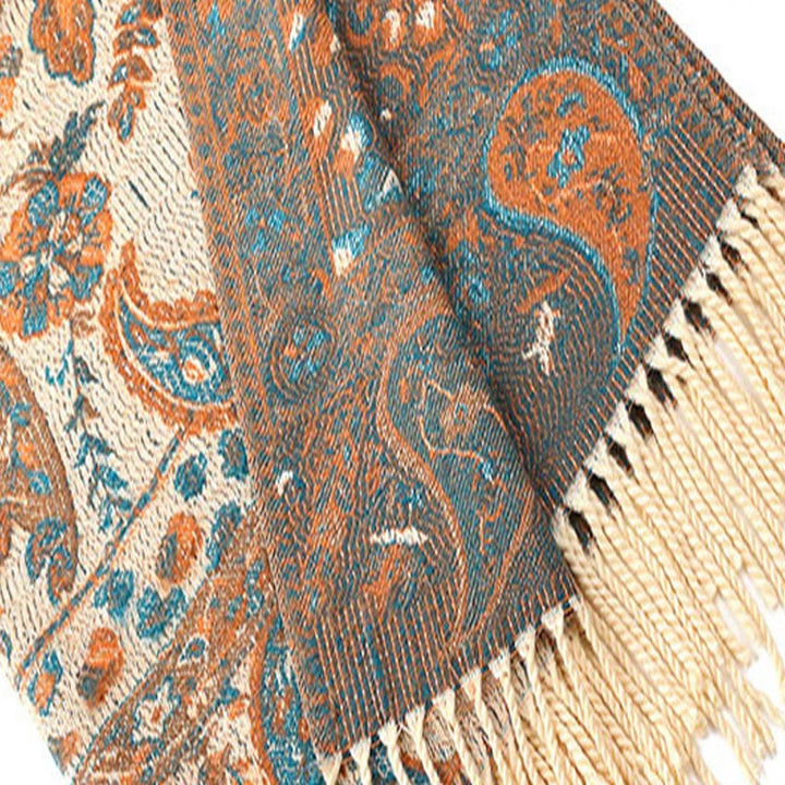 Buddha Stones, fiori di anacardio tibetani, foglie, nappe di vite, scialle, autunno inverno, morbido e accogliente, sciarpa avvolgente - image 24