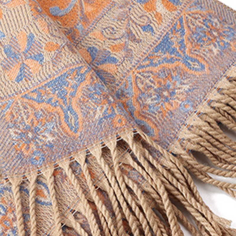 Buddha Stones, fiori di anacardio tibetani, motivo a vite, nappe, scialle, autunno inverno, sciarpa morbida avvolgente - image 25