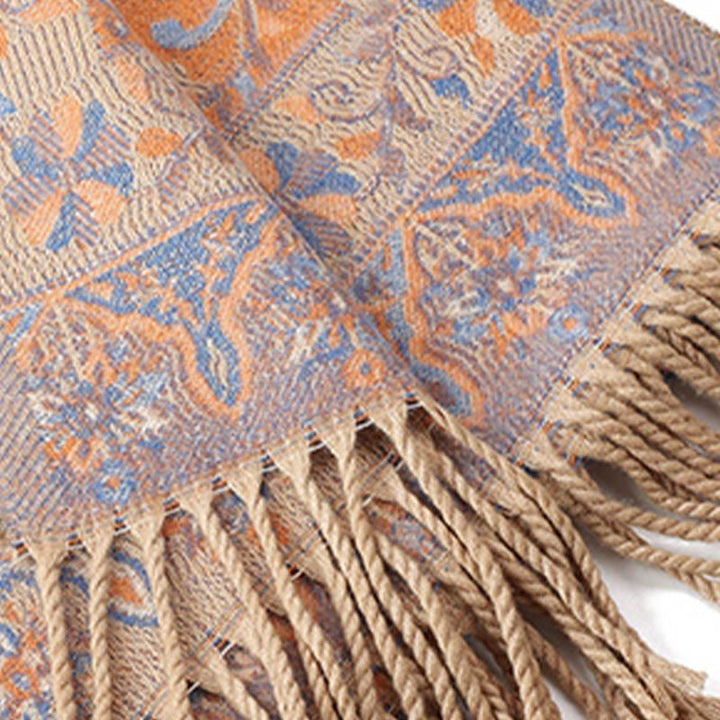 Buddha Stones, fiori di anacardio tibetani, motivo a vite, nappe, scialle, autunno inverno, sciarpa morbida avvolgente - image 25